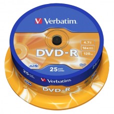 Диск Verbatim DVD-R 4.7 GB 16x, Cake Box (43522)