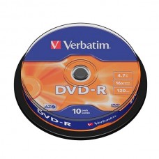 Диск Verbatim DVD-R 4.7 GB 16x, Cake Box (43523)