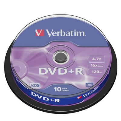 Диск Verbatim DVD+R 4.7 GB 16x, Cake Box