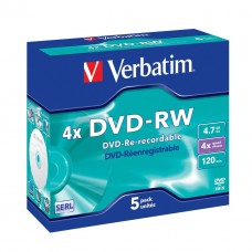 Диск Verbatim DVD-RW 4.7 GB 4x Jewel Case 5шт