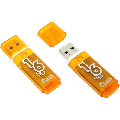 Флеш накопитель 16GB SmartBuy Glossy USB 2.0 (Orange)
