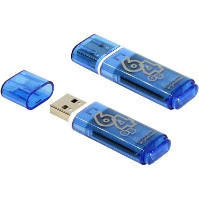 Флеш накопитель 64GB SmartBuy Glossy USB 2.0 (Blue)