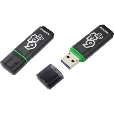 Флеш накопитель 64GB SmartBuy Glossy USB 3.0 (Dark Grey)