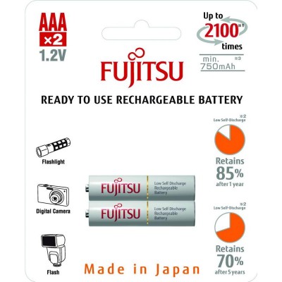 Аккумулятор Fujitsu HR-4UTCEX(2B) ААА, 750 мАч, 2 шт (в блистере)