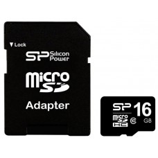 Карта памяти 16GB Silicon Power MicroSDHC Class 10 UHS-I + SD Adapter (SP016GBSTH010V10SP)