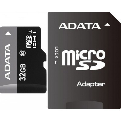 Карта памяти 32GB ADATA Premier MicroSDHC Class 10 UHS-I (U1) + SD Adapter (AUSDH32GUICL10-RA1)