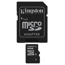 Карта памяти 32GB Kingston MicroSDHC + SD адаптер (SDC10/32GB)