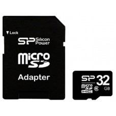 Карта памяти 32GB Silicon Power MicroSDHC Class 6 + SD адаптер (SP032GBSTH006V10-SP)