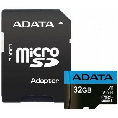 Карта памяти 32GB ADATA MicroSDHC Class 10 UHS-I + SD адаптер (AUSDH32GUICL10A1-RA1)