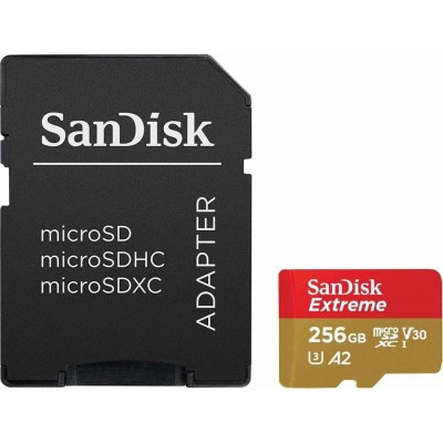 Карта памяти 256GB SanDisk Extreme Class 10 UHS-I + SD адаптер (SDSQXA1-256G-GN6MA)
