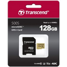 Карта памяти 128GB Transcend Ultimate MicroSDXC UHS-I + SD адаптер (TS128GUSD500S)