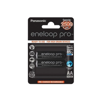 Аккумуляторы Panasonic Eneloop Pro BK-3HCDE/2BE 2500 mAh, 2 шт, AA