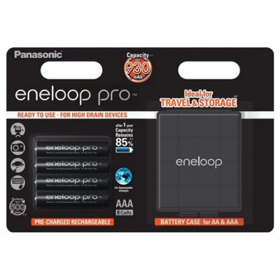 Аккумуляторы Panasonic Eneloop Pro BK-4HCDEC4BE 930 mAh, 4шт, AAA с кейсом