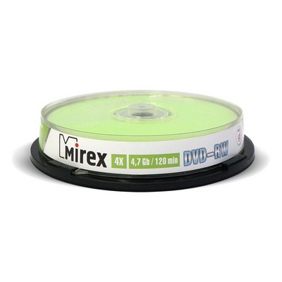 Диск DVD-RW Mirex 4.7Gb 4x Cake Box 10шт (UL130032A4L)