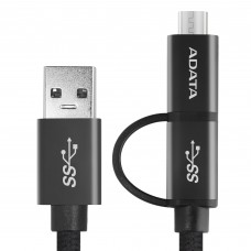 Кабель A-DATA USB-C/Micro USB 3.1 (ACM32IN1-100CMK-CBK)