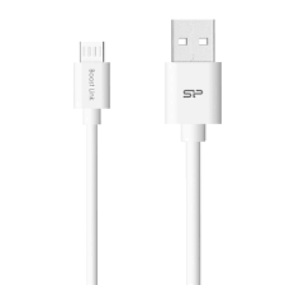 Кабель Silicon Power microUSB-USB Plastic White 1м (SP1M0ASYLK10AB1W)