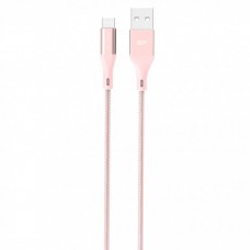 Кабель Silicon Power microUSB-USB Нейлон Pink 1м (SP1M0ASYLK30AB1P)