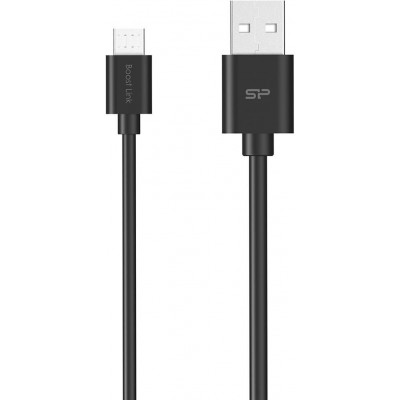 Кабель Silicon Power microUSB-USB Plastic Black 1м (SP1M0ASYLK10AB1K)