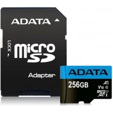 Карта памяти 256GB ADATA Premier Class 10 UHS-I + адаптер (AUSDX256GUICL10A1-RA1)