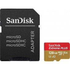 Карта памяти 128GB SanDisk Extreme Plus Class 10 UHS-I + SD адаптер (SDSQXBZ-128G-GN6MA)