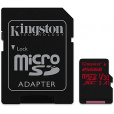 Карта памяти 256GB Kingston Canvas React MicroSDXC Class 10 UHS-I (U3) + SD-адаптер (SDCR/256GB)