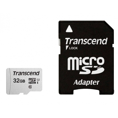 Карта памяти 32GB Transcend 300S MicroSDXC Class 10 UHS-I + SD адаптер (TS32GUSD300S-A)