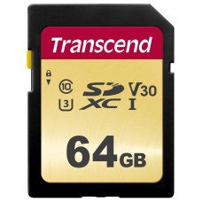 Карта памяти 64GB Transcend 500S SDXC Class 10 UHS-I (TS64GSDC500S)