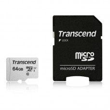 Карта памяти 64GB Transcend 300S MicroSDXC Class 10 UHS-I + SD адаптер (TS64GUSD300S-A)