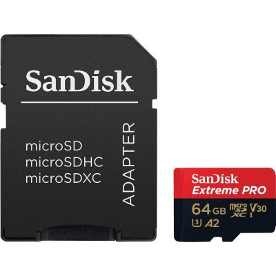 Карта памяти 64GB SanDisk Extreme Pro Class 10 UHS-I + SD адаптер (SDSQXCY-064G-GN6MA)