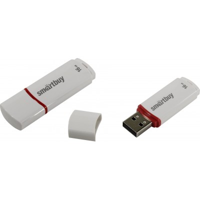 Флеш-накопитель USB 16GB Smart Buy Crown Compact белый (SB16GBCRW-W_С)