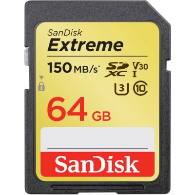 Карта памяти SD SanDisk 64GB Extreme V30 UHS-I U3 Class 10 (SDSDXV6-064G-GNCIN)