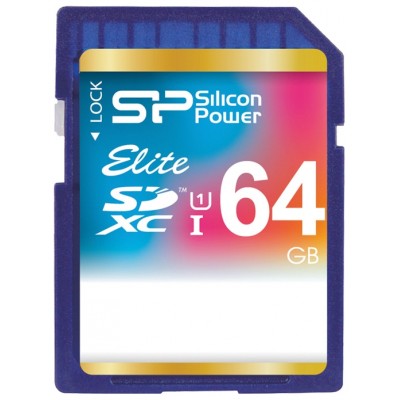 SD карта памяти 64GB Silicon Power Elite Class 10 UHS-I (SP064GBSDXAU1V10)