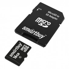 Карта памяти 16GB Smartbuy MicroSDHC Class 10 UHS-I + SD адаптер (SB16GBSDCL10-01LE)