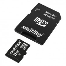 Карта памяти 32GB Smartbuy MicroSDHC Class 10 UHS-I + SD адаптер (SB32GBSDCL10-01LE)