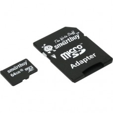 Карта памяти 64GB Smartbuy MicroSDHC Class 10 UHS-I + SD адаптер (SB64GBSDCL10-01)
