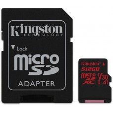 Карта памяти 512GB Kingston Canvas React Class 10 UHS-I + SD адаптер (SDCR/512GB)