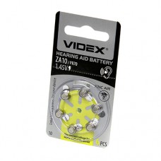 Элемент питания (батарейка/таблетка) Videx ZA10 для слуховых аппаратов [воздушно-цинковая, PR70, AC10, DA230, 1.45 В]
