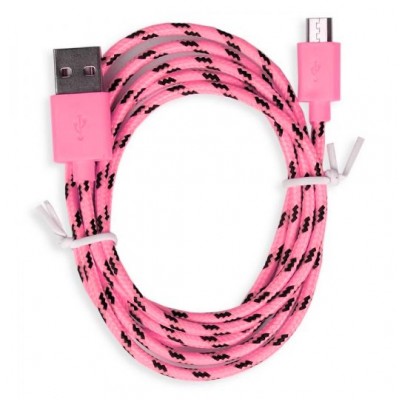 Кабель USB Smartbuy microUSB iK-12n pink