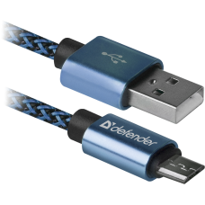 Кабель USB Defender MicroUSB USB08-03T PRO Blue (87805)