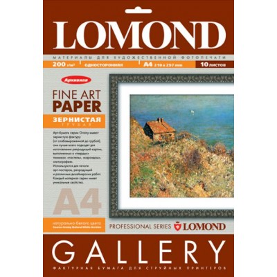 Арт бумага Lomond зернистая односторонняя А4 200г/м2 10 листов (0912241)
