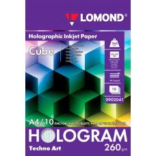 Бумага Lomond Технокарт с голографическим эффектом Cube А4 260г/м2 10 листов (0902041)