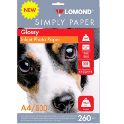 Фотобумага Lomond Glossy односторонняя A4 260 г/м2 300 листов (1103111)