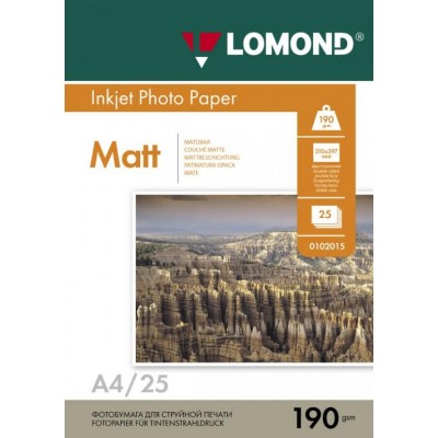 Фотобумага Lomond Matte A4 190 г/м2 25 листов (0102036)