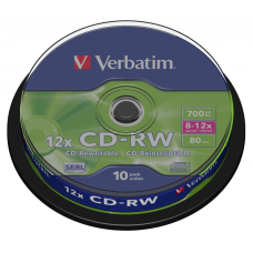 Диск Verbatim CD-RW 80min 12x 10 шт (43480)