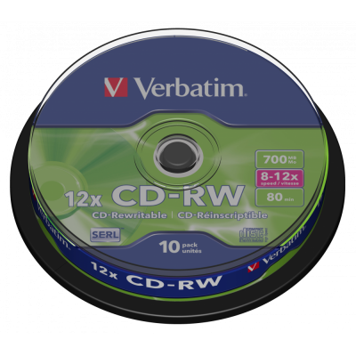 Диск Verbatim CD-RW 80min 12x 10 шт (43480)