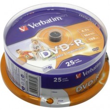 Диск Verbatim DVD-R 4.7GB 16x CB-25 Printable (43538)