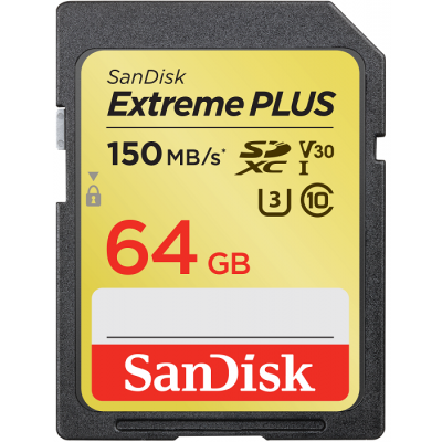 Карта памяти 64GB SanDisk Extreme Plus SDXC Class 10 (SDSDXW6-064G-GNCIN)