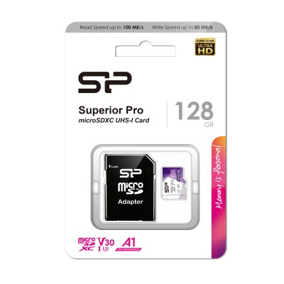 Карта памяти 128GB Silicon Power Superior Pro MicroSDXC Class 10 UHS-I + SD адаптер (SP128GBSTXDU3V20AB)