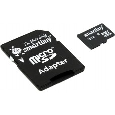Карта памяти 8GB Smartbuy Back-To-School MicroSDHC Class 10 + SD адаптер (SB8GBSDCL10-01-BTS)