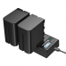 Двойное зарядное устройство Powerextra NP-F970 + 2 аккумулятора